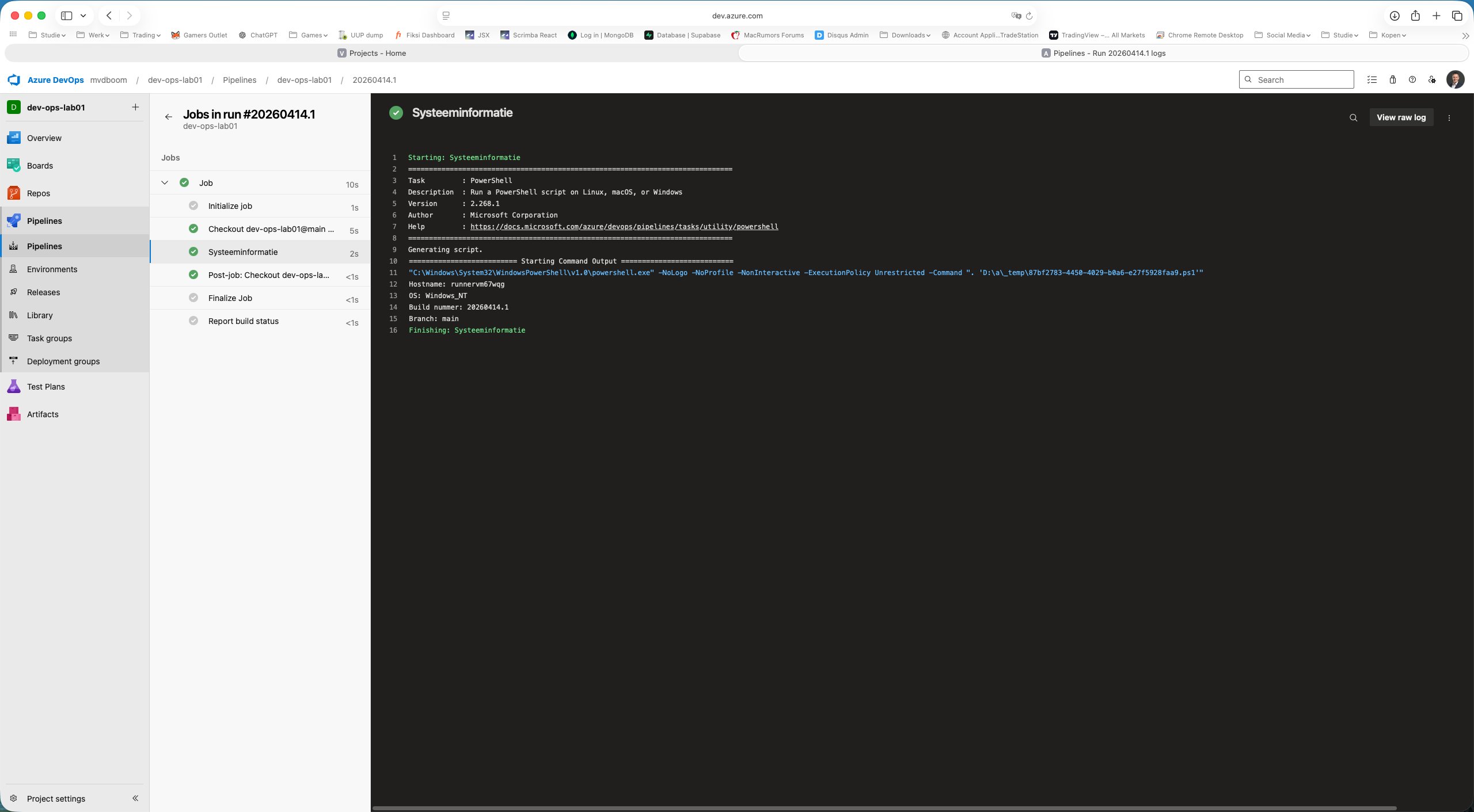 Sortie de tâche PowerShell avec nom d’hôte et variables