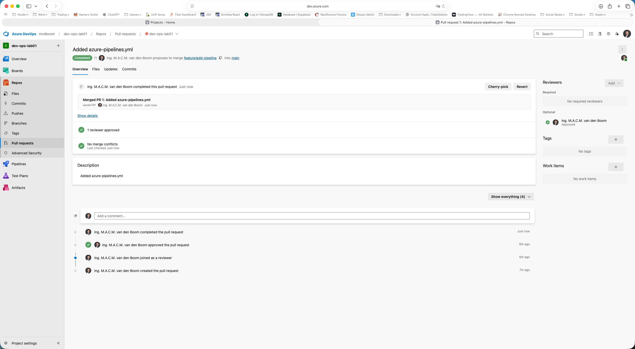 Completed PR with full audit trail